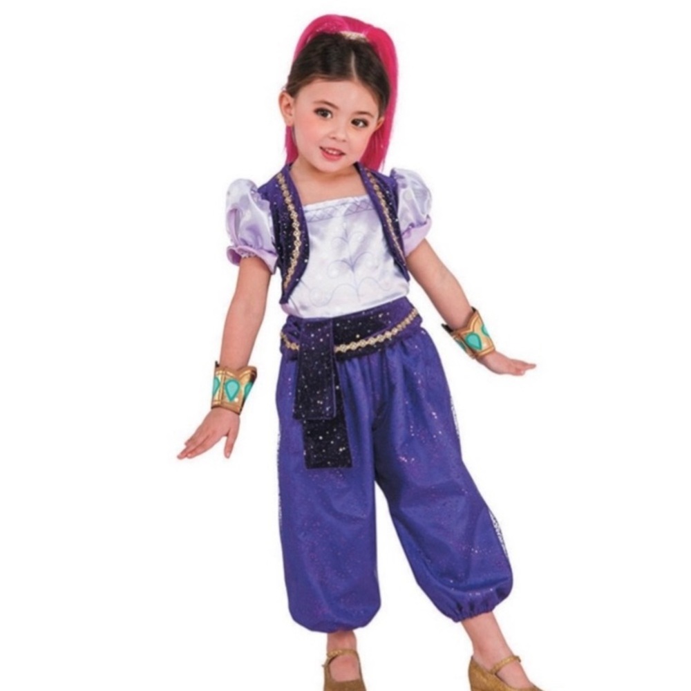 NICKELODEON 💜SHIMMER AND SHINE💜 SHIMMER PURPLE JUMPSUIT SIZE 3T-4T 🌟EUC🌟